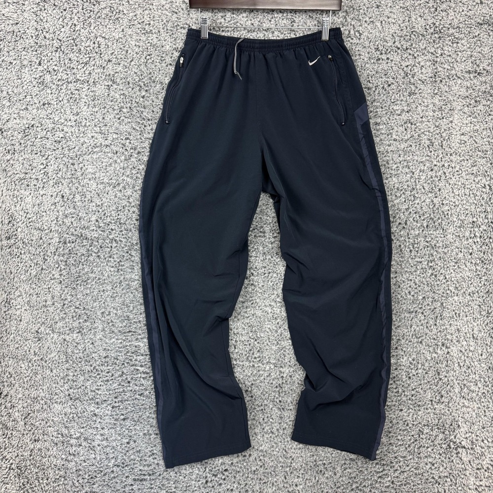 Nike Pants Mens Large Blue DRI Fit Woven Track Zip Ankle Pockets 373969-476